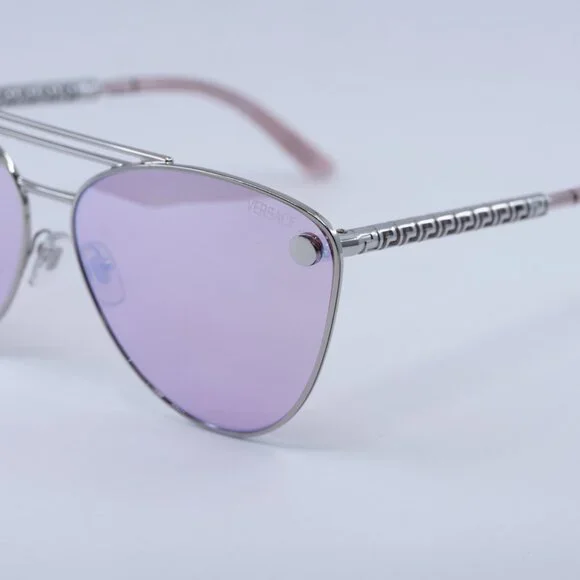 🕶️ New Versace VE2267 10007V Sunglasses - Silver Frame, Pink Lenses